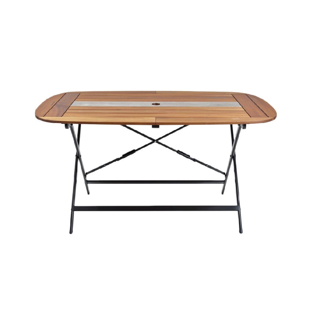Vouwtafel met Houten Blad en Stalen Onderstel